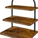 Cupcake Stand, 3 Tier Large Cupcake Stand Rustic Stepped Cupcake Display Stand Square Wood Dessert Table Display Set Cupcake Tower Tiered Tray Stand for Wedding Birthday Graduation (Brown)