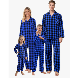 QZH.DUAO Matching Family Christmas Pajamas Set Long Sleeve Holiday Warm Sleepwear Couple Button Down Pjs Set, XS