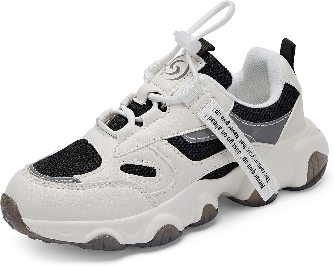 Casbeam Kids Breathable Sneakers Mesh Lightweight Easy Walk Casual Sport Strap Athletic Running Shoes for Boys Girls (3 Big Kid, 057-b1)