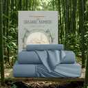 SONORO KATE 100% Organic Viscose Derived from Bamboo_Sheets, Breathable & Cooling Bed Sheets for Hot Sleepers, Luxury Soft Silky Bedding Sheets, 16" Deep Pocket - 4PC (French Blue,Queen)