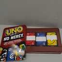 Mattel Games UNO Show ‘em No Mercy Card Game in Storage & Travel Tin for Kids, Adults & Family Night with Extra Cards, Special Rules & Tougher Penalties
