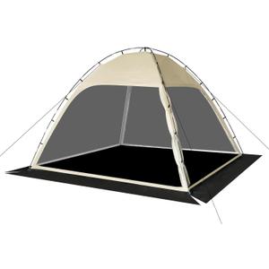 Screen Tent with Removable Floor, Siebwin Large 10'x10' Gazebos with Mosquito Netting and Removable Floor Sunproof Outdoor Canopy Tent for Backyard Party Outside Activities 1-Person Setup (4-Sides Large, Yellow)