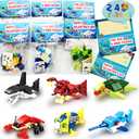 WODMAZ 24 Packs Sea Animal Building Blocks, Ocean Building Toys Set for Goodie Bags Stuffer Classroom Prizes Building Set, Kids Birthday Gifts Easter Party Favors