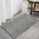 LEEVAN Washable Bathroom Rug, 2' x 3' Woven Entryway Rugs Grey Reversible Front Door Mat, Boho Small Kitchen Mat Modern Laundry Room Rug Farmhouse Carpet for Foyer Front Porch Decor