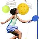 STERLING Sports Tennis Pickleball Tetherball Pole Set, Adjustable Height Backyard Tether Training Kit with Paddles, Tennis Ball and Pickleball, Swingball Outdoor Lawn Game for Kids and Adults