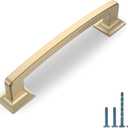 AOOTOCH 10 Pack 5 Inch Cabinet Handles Brushed Brass Cabinet Pulls Kitchen Pulls for Cabinets Gold Kitchen Cabinets Handles Dresser Pulls Drawer Pulls (5"/128MM Hole Center)