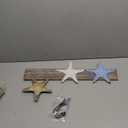 22" Wooden Rustic Starfish Nautical Coat Hook Bathroom Towel Hanger Hanging Plaque for Garden Indoor Outdoor Coat Rack Kitchen Coastal Wall Decor