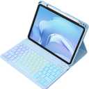 Akkerds for iPad A16 Case with Keyboard - 7 Colors Backlit Keyboard for iPad 10th Generation/iPad Air 11 Inch - Wireless Folio Cover for iPad Air 10.9 Inch/iPad Pro 11 Inch 2022/2021/2020 -SkyBlue