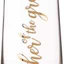 Lillian Rose Mother of Groom Stemless Champagne Wedding Toasting Glass, 1 Count (Pack of 1), Clear