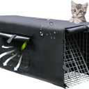 Animal Trap Cage Cover, Trap Cage Cover with Mesh Window for 1-2 Door Humane Animal 32inch, Heavy Duty Animal Trap Cover [Only Cover] (32" x 10" x 12", Black Trap Cage Cover)