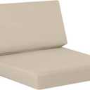idee-home Outdoor Cushions for Patio Furniture, Outdoor Seat Cushion, Waterproof Couch Hampton Bay Deep Seat Replacement Chair Cushions for Garden Lawn Backyard Deck, 26.5 x 26.5 Beige