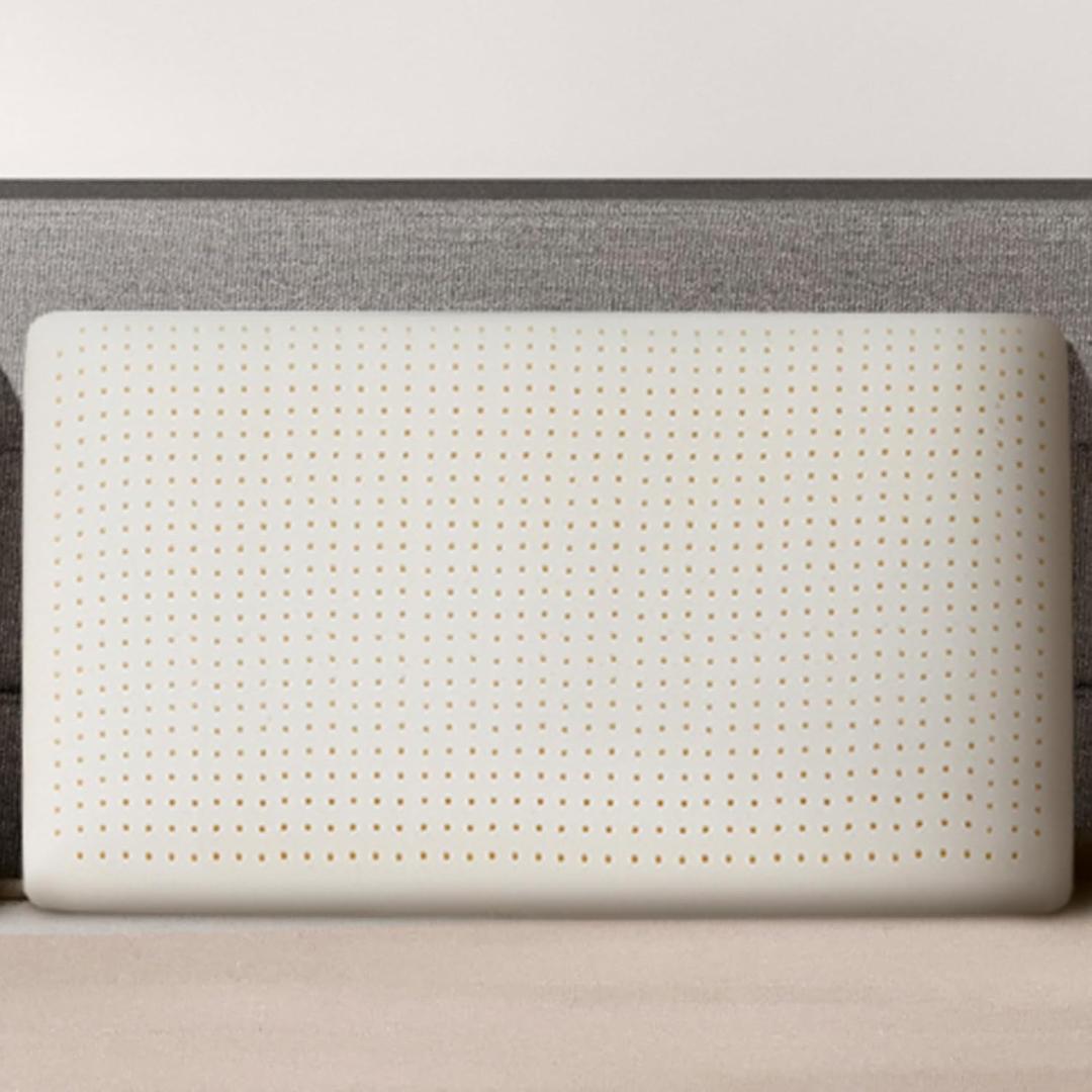 Natural Talalay Latex Pillow, Bed Pillow for Neck Pain Relief, Breathable Cooling Pillow with 100% Cotton Cover, Oeko-TEX Certified Support for Side, Back Sleepers (1, King (Low Loft))