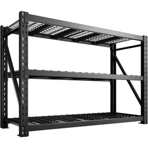 Bepatio 7050LBS Garage Shelving Heavy Duty 67.6''W Storage Shelves Metal Shelving Unit, 3 Tire Shelf, Adjustable Industrial Shelving for Warehouse Commercial Storage Rack,67.6''Wx23.7''Dx66''H