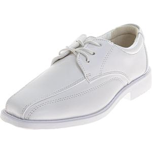 French Toast Boys Dress Shoes - Classic Lace-Up Oxford Casual Dress Formal Shoes- White (Size 4 Big Kid)