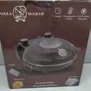 KLAIF 12" Electric Countertop Pizza Oven Indoor With Ceramic Stone, Dual Adjustable Temperature Controls, Includes 4 Pizza Tools, LMR-Black