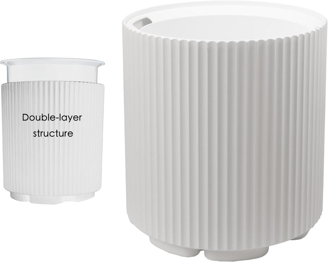 Kozyard Round Planter 16H Plant Pots for Indoor Outdoor Porch, Patio, Backyard Planters with Water Reservoir Modern Dcor for Tall Plants, Flowers (16inch/White)