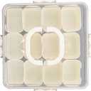 Divided Serving Tray,12 Compartments PET ABS Snack Tray with Lid and Handle for Portable Snack Platters, Spacious Divided Serving Tray Container, Suitable for Loading Candy, Nuts