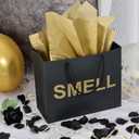 Foxtell 5 Senses Gift Bags Five Senses Birthday Decorations with Tissue Paper Ribbon Happy Birthday Banner Balloons Rose Petals Ribbons for Party(Black Gold)