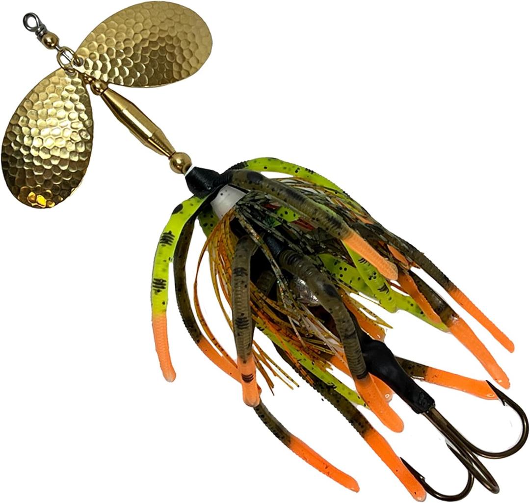 Delong Lures - The Berserker, Bucktail Fishing Lures - Bucktail Jig with Inline Spinner, Musky & Pike Baits Spinnerbaits, Tackle for Freshwater and Saltwater Fishing, Made in USA