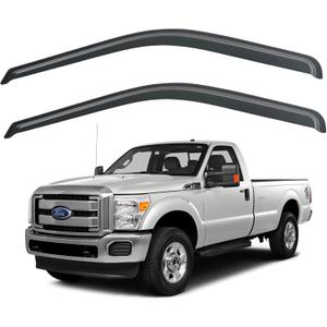 Window Rain Guards Shield for 1999-2016 Ford F250 F350 F450 F550 Super Duty, Out-Channel Window Wind Deflectors Shades for 2000-2016 F650 F750 Standard Cab, 2PCS