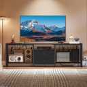 YATINEY TV Stand with Power Outlet Up to 75 Inch, Entertainment Center with 2 Fabric Drawers, TV Console Table with Open Storage Shelves for TVs, Cable Management, for Living Room, Bedroom, DS18UBBY1, 70.9"L x 11.8"W x 21.6"H
