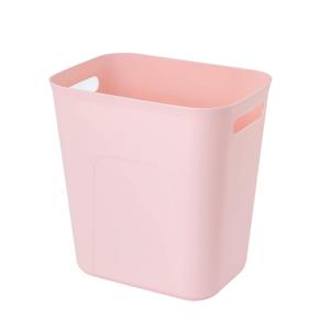 UUJOLY Plastic Small Trash Can Wastebasket, Garbage Container Basket for Bathrooms, Laundry Room, Kitchens, Offices, Kids Rooms, Dorms, 3.5 Gallon, Pink