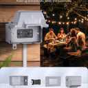 SURAIELEC Outdoor Outlet Box Waterproof, 20 AMP WRTR GFCI Receptacles, Rainproof 3R Enclosure, Horizontal Use, All Metal Electrical Power Box for Backyard, Outdoor Lighting