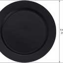 Berglander Black Plastic Plates Set of 8 Pieces 10", Reusable Flat Dinner Plates, Salad Plates, Pasta Bowls, Dishes Set Easy to Carry for Home, Garden, Picnic, Camping, Outdoor