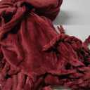 Homiest Fleece Throw Blanket with Fringe, Soft & Cozy Flannel Wine Red Throw for Sofa, Bed, Chair - All Season (Burgundy, 50 x 60 Inch)