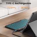 OYEEICE Keyboard Case for iPad 9.7 Inch 6th/5th Gen 2018/2017, Detachable 7 Color Backlit Wireless Keyboard Case for iPad Air 2 with Pen Holder - Black