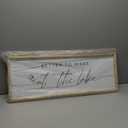 YWMZYKJGS Better To Wake At The Lake Above Bed Wall Decor Art 32"12" for Lake House Bedroom Over Bed Sign Large Wood Framed Wall Hanging (Wood)