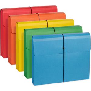 Blue Summit Accordion File Wallet with Flap and Cord Closure, Letter Size, 2 Expansion, Assorted Colors  10 Pack Blue Summit Accordion File Wallet with Flap and Cord Closure, Letter Size, 2 Expansion, Assorted Colors  10 Pack