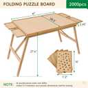 TEAKMAMA 27.6" H Tall 2000 Piece Puzzle Table with Legs, 41" W x 28.5" D Large Wood Folding Jigsaw Puzzle Board with Cover for Adults, 4 Drawers, Nature, 2000pc