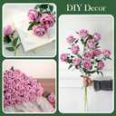 50 PCS Roses Artificial Flowers, Realistic Fake Roses with Long Stems Silk Flowers for DIY Wedding Bouquet Party Celebration Home Bridal Shower Decoration Valentine's Day Gift for Her Wife, Dusty Rose