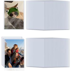 5" x 7" Photo Postcard Protectors, Rigid Hard Print Protectors, Clear Waterproof Protectors, Paper Sleeves Photo Plastic Sleeves Document Holder, Memories and Collectibles Storage (50 Pack)