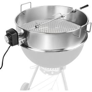GRISUN Rotisserie Kit for Weber Kettle Grills 22 inch, Upgraded Rotisserie Ring Kit for Weber, Napoleon, Kingsford Charcoal Grills 22 inch, Heavy Duty Stainless Steel, Well-Balanced Construction