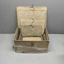 6 Woven Wicker Storage Bins with Lid Natural Seagrass Basket Boxes Multipurpose Home Organizer Bins Boxes for Shelf Organizer