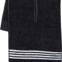 The Tour Towel | Large Golf Caddy Towel Terry Cloth, Absorbent 19" x 44", Center Cut, Perfect Hang Golf Cart Accessory and Golf Bag, Multiple Colors (Black W/White Stripes)