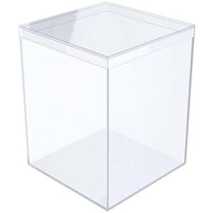 6 Crystal Clear Hard Plastic Display Case for Collectibles, Clear Gift Box for Party Favors, 3.44" Square x 4.5" Tall, Made in USA by Gary Plastic Packaging