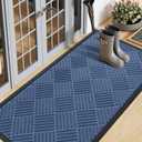 Smiry Front Door Mat Outside Entrance, Natural Rubber Doormat, 59x23 Inch | Blue, Non Slip, Trap Dirt and Moisture, Easy Clean, Low Profile Welcome Floor Mats for Indoor Outdoor Entry