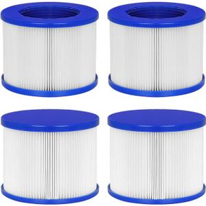 Hot Tub Replacement Filter Cartridges - Compatible with All RELXTIME, ALEKO, Wejoy, Aquaspa Hot Tub More - Screw-in Spa Filters for Inflatable Hot Tubs & Massage Pools (4 Pack)