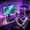 Controller Charger Dock for Nintendo Switch 2 2025 for Joycon 2, 4-in-1 Magnetic Dual Direction Fast Charging Stand Station with 10 RGB Light Modes for Switch 2 Accessories