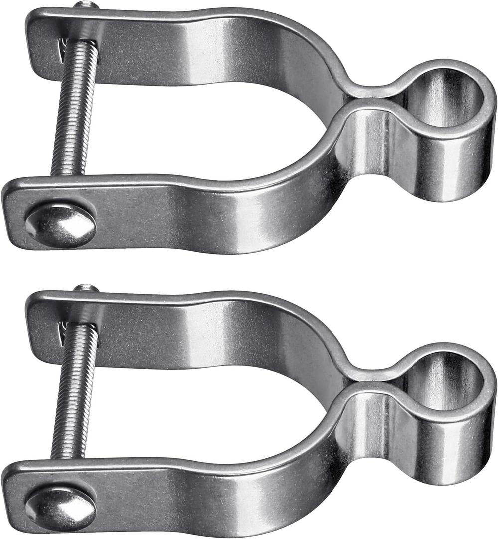 304 Stainless Steel Gate Hinges 2Pcs for 1-3/8" Chain Link Fence Post, Heavy Duty Female Hinges with 5/8" Pin, Nut/Bolt Included - Fit Barn, Farm, Cattle Gates