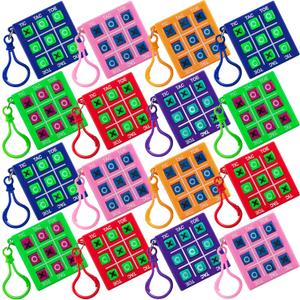 24 Mini Tic Tac Toe Games - Party Favors for Kids 3-5 and Up - 2-Inch Travel Size - Tic-Tac-Toe Keychain Game for Boys & Girls - Goody Bag Stuffers, Classroom Prizes, Valentine's Day, Birthday Gifts