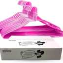 Wire Metal Clothes Hangers 200 Pack Bulk for Standard Size Shirts, Pants, Skirts, Space Saving, Non Slip,18 Inch 14.5 Gauge Ultra Thin Standard Dry Cleaner Coated Steel (100, Pink)