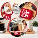 Funny Christmas Kitchen Pot Holders with Pockets, Choose Your Weapon Red Holiday Christmas Oven Pot Holders Heat Resistant Oven Mitts Hot Pads for Kitchen Baking Cooking