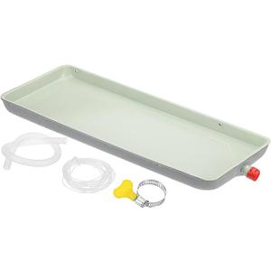 PATIKIL Air Conditioner Drip Tray, 24 x 9.4 Inch (61 x 24 cm) Galvanized
Metal Portable Universal Air Conditioner Drain Pan with Drain Hole & Hose for Indoor Outdoor Split AC Unit