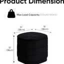 15" Velvet Storage Ottoman with Tray, Foldable Square Ottoman Footrest with Reversible Wood Lid, Collapsible Storage Footstool for Bedroom, Living Room, Dorm, Black