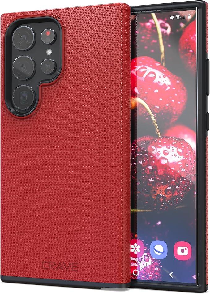 Crave for Samsung Galaxy S24 Ultra Case, Shockproof Protection Dual Layer Case for Samsung Galaxy S24 Ultra (6.8 inch) - Red