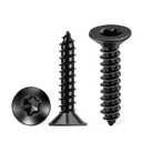 100 PCS #8 X 3/4 Inch Black Coated Flat Head Torx/Star Wood Screws, Stainless Steel 18-8 (A2) Fully Threaded No.8 X 0.75 Length Screw by TPOHH